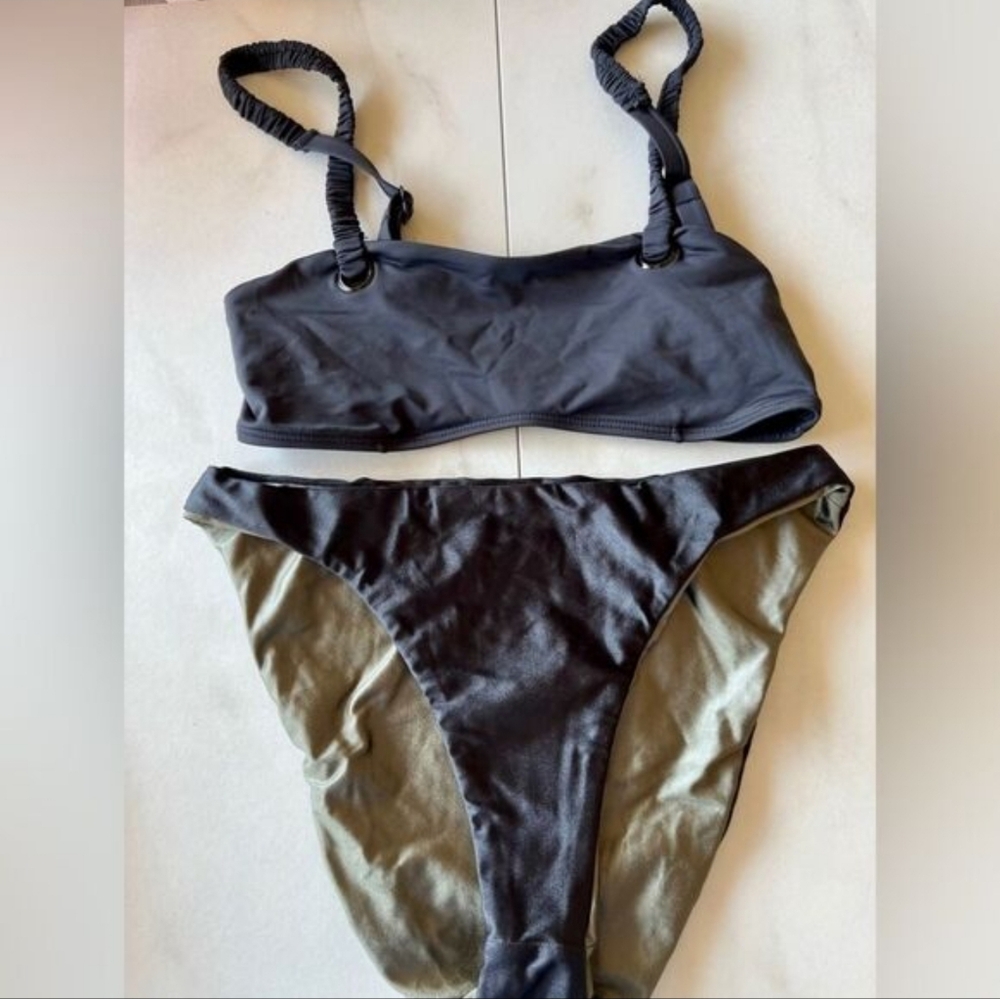 Good American Black Bikini Small Xs 1 2 Piece Swimsuit